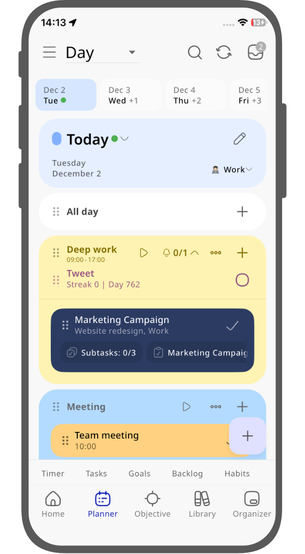 Smart Time Blocking feature